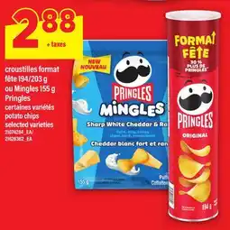 Maxi CROUSTILLES FORMAT FÊTE OU MINGLES 155 G PRINGLES | POTATO CHIPS, 194/203 G offer