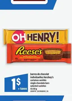 Maxi BARRES DE CHOCOLAT INDIVIDUELLES HERSHEY'S | SINGLE CHOCOLATE BARS, 43-58 g offer