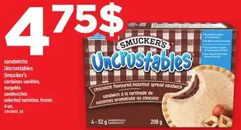 Maxi SANDWICHS UNCRUSTABLES SMUCKER'S | SANDWICHES, 4 un offer