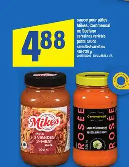 Maxi SAUCE POUR PÂTES MIKES, COMMENSAL OU STEFANO | PASTA SAUCE, 410-700 G offer