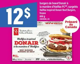 Maxi BURGERS DE BOEUF DONAIR À LA MANIÈRE D'HALIFAX PC | HALIFAX INSPIRED DONAIR BEEF BURGERS, 668 G offer