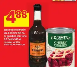 Maxi SAUCE WORCESTERSHIRE LEA & PERRINS 284 ML OU GARNITURE POUR TARTE E.D. SMITH 540 ML offer