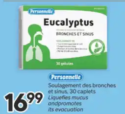 Brunet Personelle Soulagement des bronches et sinus 30 caplets Liquefies mucus andpromotes its evacuation offer