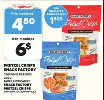 Provigo PRETZEL CRISPS SNACK FACTORY, 200 G offer