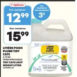 Provigo LITIÈRE POIDS PLUME TIDY CATS, 2,72 KG offer