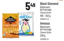 Provigo BLACK DIAMOND BÂTONNETS DE FROMAGE, 189 - 252 G, AMOOZA BÂTONNETS DE FROMAGE, 228 G offer