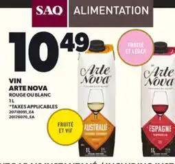 Provigo VIN ARTE NOVA ROUGE OU BLANC ROUGE OU BLANC 1 L offer