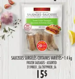 Provigo SAUCISSES SURGELÉS CERTAINES VARIÉTÉS, 1.4 KG offer