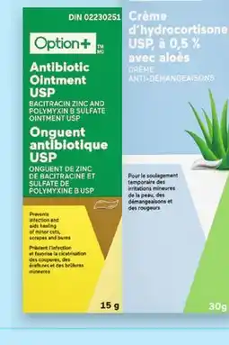 Uniprix OPTION+ Crèmes ou onguents sélectionnés/Selected creams or ointments offer
