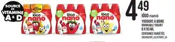 Provigo IOGO NANO YOGOURT A BOIRE,6X93 ML offer