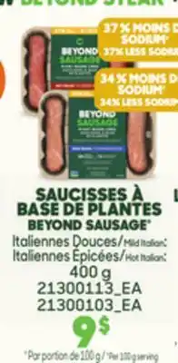 Provigo SAUCISSES À BASE DE PLANTES BEYOND SAUSAGE , 400 G offer