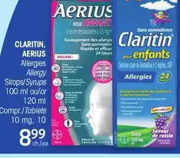 Uniprix CLARITIN, AERIUS Allergies/Allergy Sirops/Syrups offer