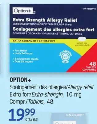 Uniprix OPTION+ Soulagement des allergies/Allergy relief Extra fort/Extra-strength offer