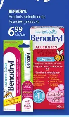 Uniprix BENADRYL Produits sélectionnés / Selected products offer