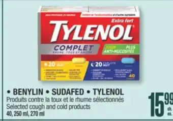 Jean Coutu BENYLIN, SUDAFED, TYLENOL Selected cough and cold products offer