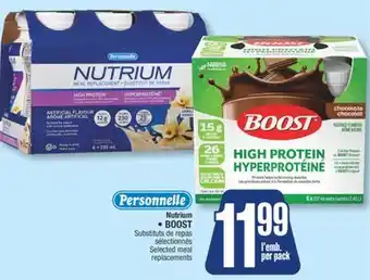 Jean Coutu Personelle Nutrium • BOOST Selected meal replacements offer