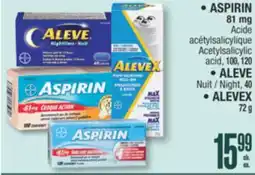 Jean Coutu ASPIRIN, ALEVE, ALEVEX Selected Products offer