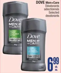 Jean Coutu DOVE Men+Care Selected deodorants offer