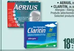 Jean Coutu AERIUS 20, CLARITIN, 24, 30 Allergy Selected products offer