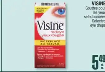 Jean Coutu VISINE Selected eye drops offer