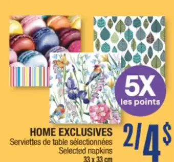 Jean Coutu HOME EXCLUSIVES Selected napkins offer