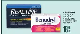 Jean Coutu BENADRYL, REACTINE offer