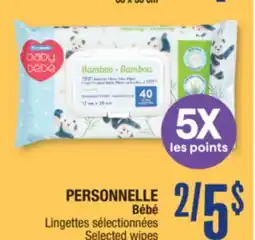 Jean Coutu PERSONNELLE Selected wipes offer