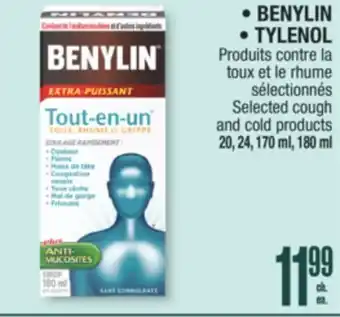Jean Coutu BENYLIN, TYLENOL offer