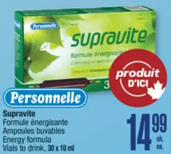 Jean Coutu PERSONNELLE Supravite Energy formula Vials to drink offer