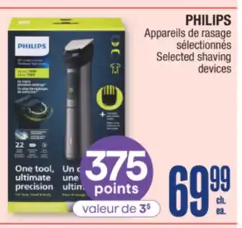 Jean Coutu PHILIPS Selected shaving devices offer