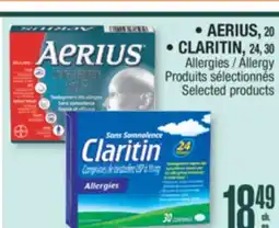 Jean Coutu AERIUS, CLARITIN, Allergy Selected products offer