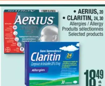 Jean Coutu AERIUS, CLARITIN, Allergy Selected products offer