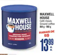 Jean Coutu MAXWELL HOUSE Ground coffee offer