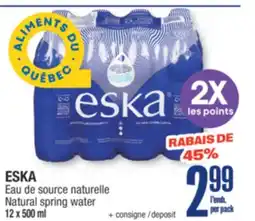 Jean Coutu ESKA Natural spring water offer