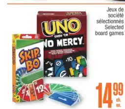 Jean Coutu UNO, SKIP BRO Selected board games offer