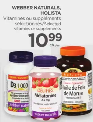 Proxim WEBBER NATURALS, HOLISTA Selected vitamins or supplements offer