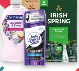Proxim SOFTSOAP, IRISH SPRING,LADY SPEED STICK offer