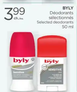 Proxim BYLY Selected deodorants offer