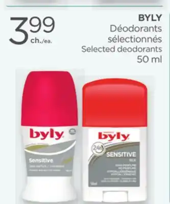 Proxim BYLY Selected deodorants offer