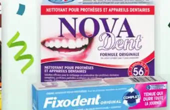 Proxim NOVADENT, FIXODENT Selected denture cream or cleansers offer