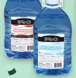 Proxim NOSH & CO. Natural spring or distilled water offer