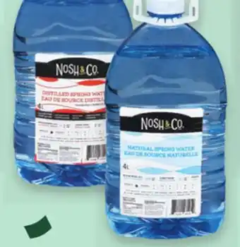 Proxim NOSH & CO. Natural spring or distilled water offer