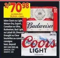 Maxi Budweiser, Coors Light offer