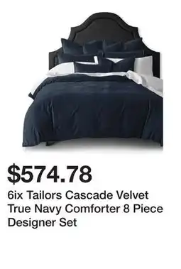 Bed Bath & Beyond 6ix Tailors Cascade Velvet True Navy Comforter 8 Piece Designer Set offer