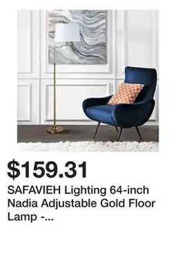 Bed Bath & Beyond SAFAVIEH Lighting 64-inch Nadia Adjustable Gold Floor Lamp - 15x15x53-64.25 offer