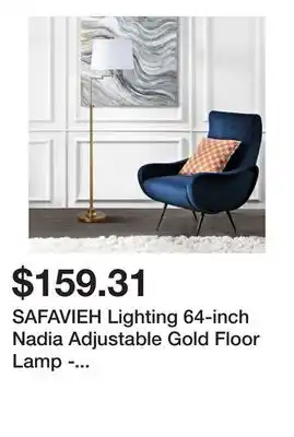 Bed Bath & Beyond SAFAVIEH Lighting 64-inch Nadia Adjustable Gold Floor Lamp - 15x15x53-64.25 offer