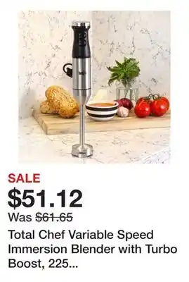 Bed Bath & Beyond Total Chef Variable Speed Immersion Blender with Turbo Boost, 225 Watts offer