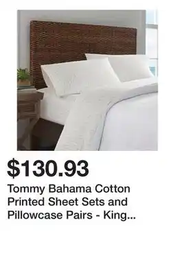 Bed Bath & Beyond Tommy Bahama Cotton Printed Sheet Sets and Pillowcase Pairs - King - Pineapple Pinstripe offer