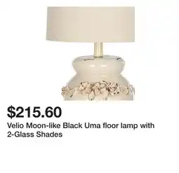 Bed Bath & Beyond Velio Moon-like Black Uma floor lamp with 2-Glass Shades offer