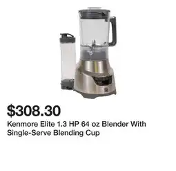 Bed Bath & Beyond Kenmore Elite 1.3 HP 64 oz Blender With Single-Serve Blending Cup offer